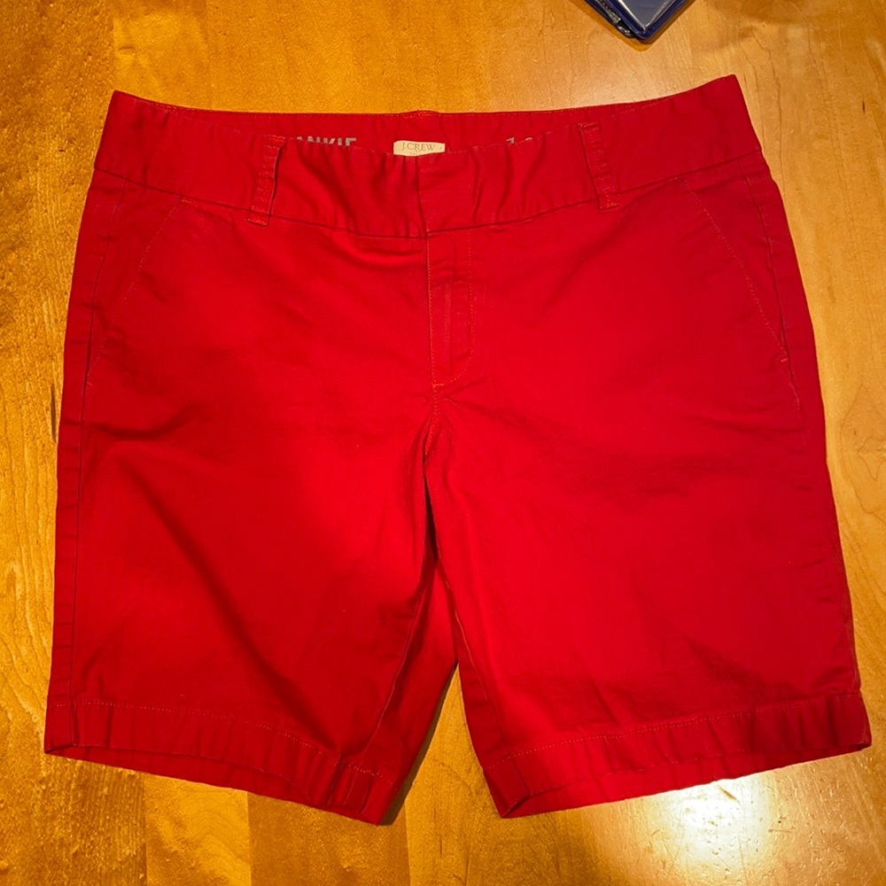 J Crew Outlet Frankie Shorts 9” red size 10